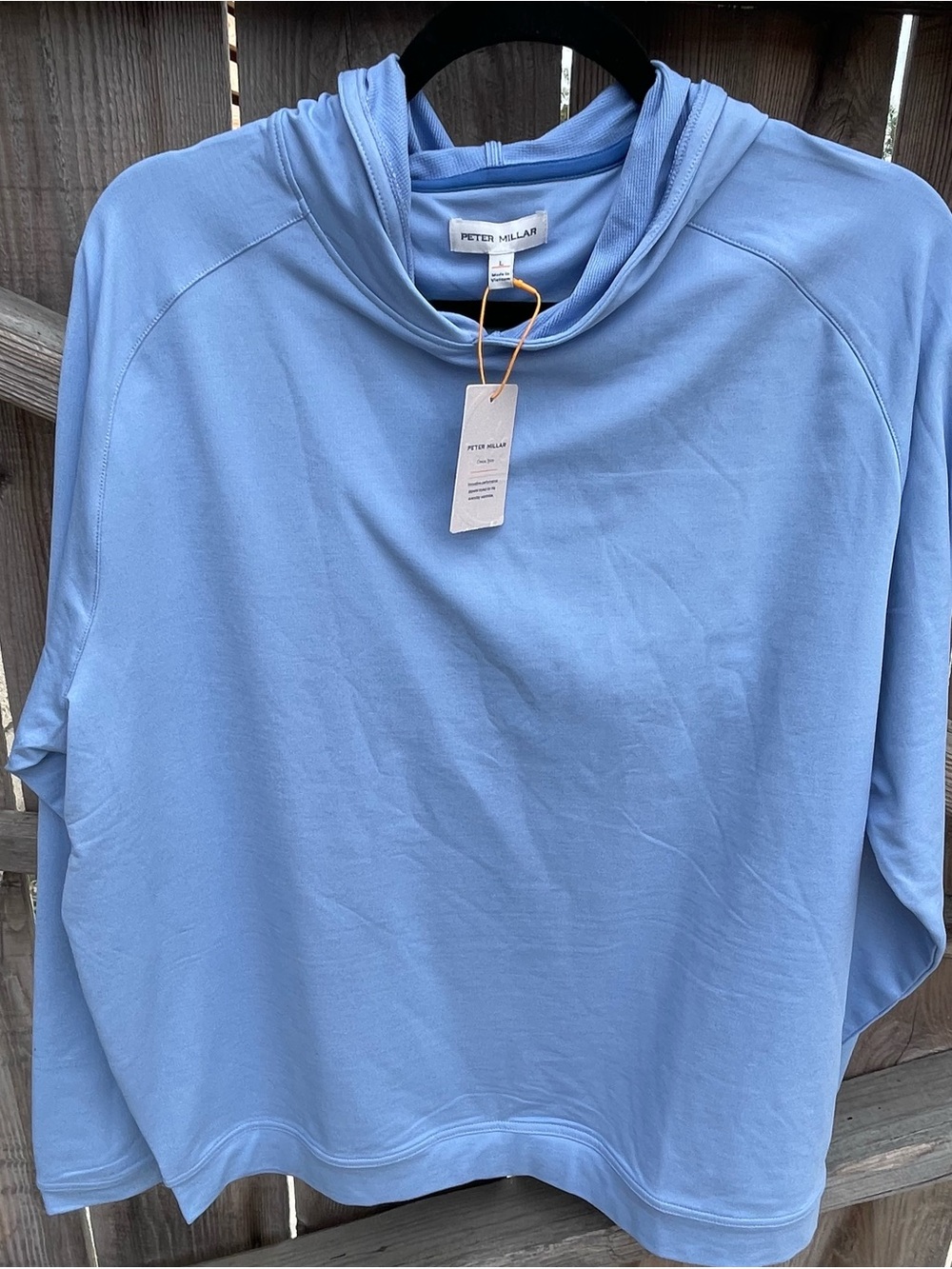 Peter Millar Crown Sport Pine Performance Hoodie Blue L NWT Golf MS25EK45